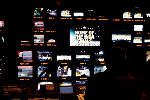  BALL CONTROL: The director calls the shots from the control room during the game. - Photo by Wendi Kaminski